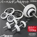 白ラバー バーベルダンベル 100kg