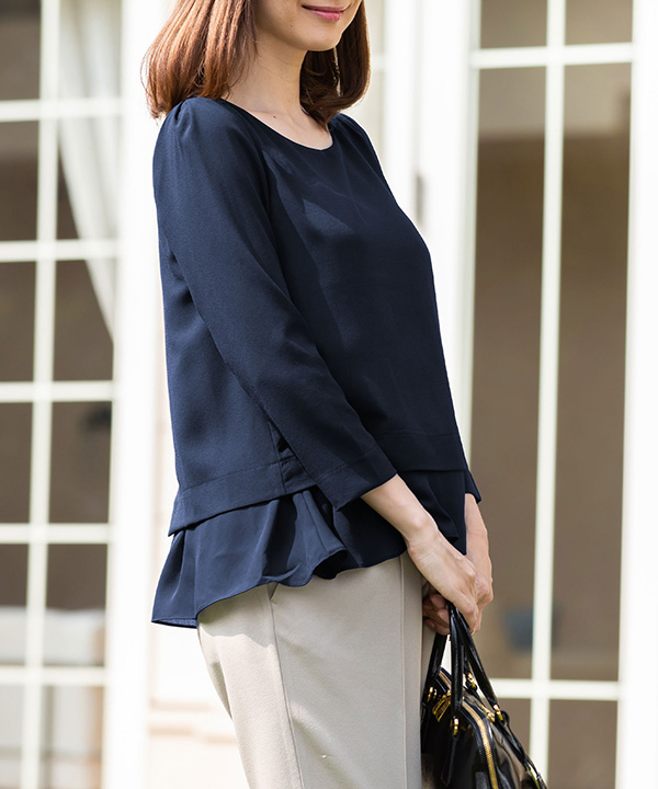  piling put on manner georgette blouse 