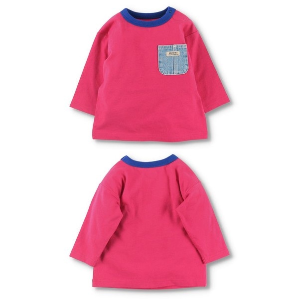 [ baby /...] Denim с карманом футболка с длинным рукавом long T