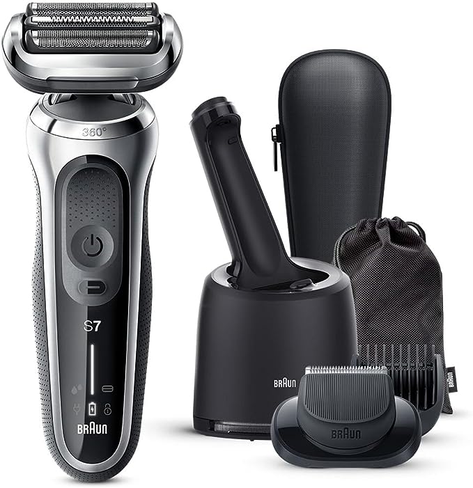 【美品、保証書付き」Braun シリーズ7 71-S7500cc-V シェーバー BRAUN 密着シリーズ7 充電式シェーバー 71-S7500CC-V （シルバー
