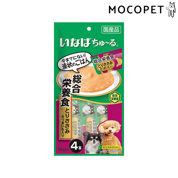 いなばペットフード いなば ペットフード] INABA Wanちゅ～る 総合栄養食 とりささみ さつまいも入り 14g×4本 4901133827716 #w-162848-00-00 犬用おやつ、ガムの商品画像