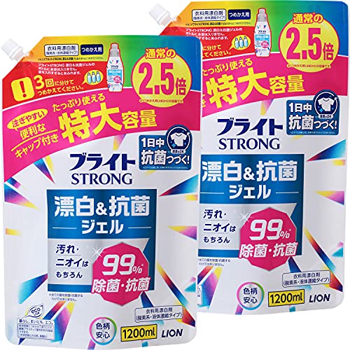 ライオン ブライトSTRONG 漂白＆抗菌ジェル 詰替用 1200ml×2の商品画像