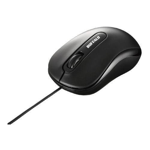 BUFFALO BUFFALO USB有線式 左右対称マウス BSMOU050MBKZ（ブラック 