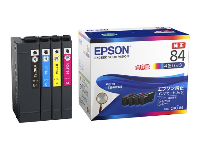 エプソン エプソン インクカートリッジ 虫めがね IC4CL84（4色パック