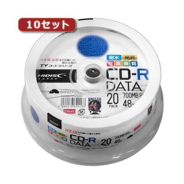 磁気研究所 データ用CD-R 48倍速 200枚 TYCR80YPW20SPX10 HIDISC 記録用CDメディア（CDーR、CDーRW）の商品画像