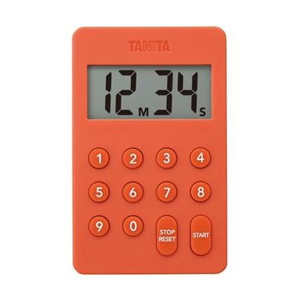 TANITA タニタ デジタルタイマー 100分計 （オレンジ）TD-415×10個 キッチンタイマーの商品画像