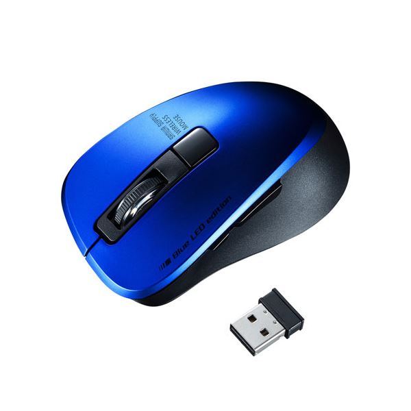 SANWA SUPPLY 静音ワイヤレスブルーLEDマウス MA-WBL153BL （ブルー） マウス、トラックボール本体の商品画像