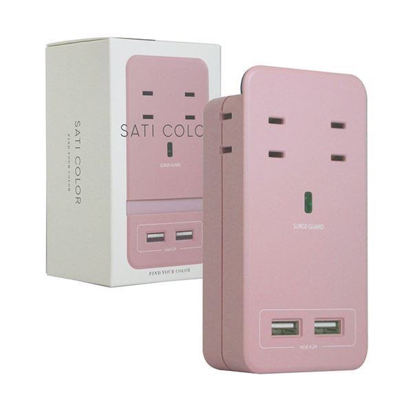 Fargo ファーゴ SATI COLOR 直挿し電源タップ CT221PK 4個口 ピンク×1個 OA、電源タップの商品画像