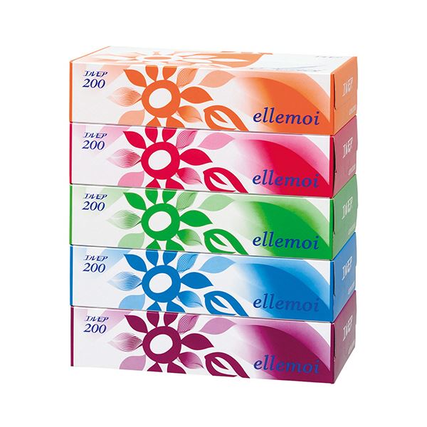 エルモア エルモア ティシュー 400枚 200組（5箱×12パック）× 1セット ボックスティッシュの商品画像