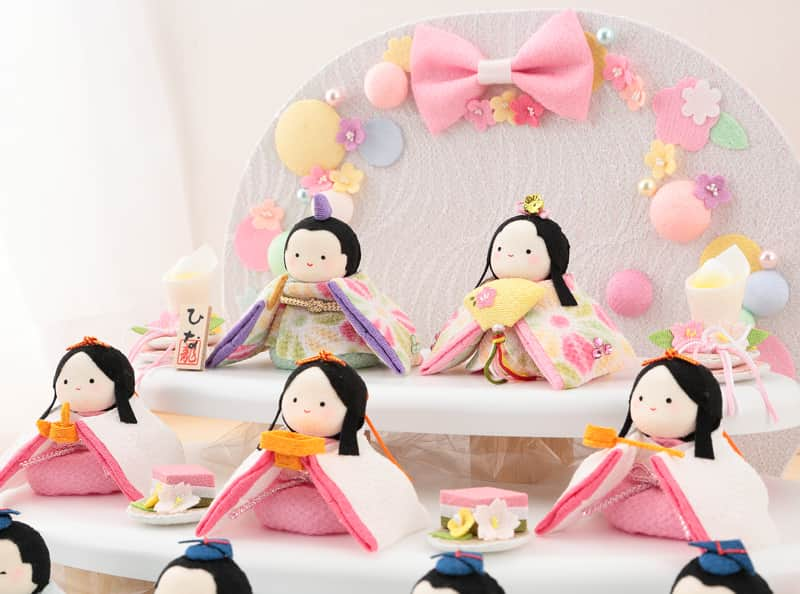 [LYP member limitation 11%OFF] doll hinaningyo compact hinaningyou three step decoration 10 person decoration ryuukodou special order ..... wooden decoration pcs. set rhinestone attaching h063-rkcp-1-0898