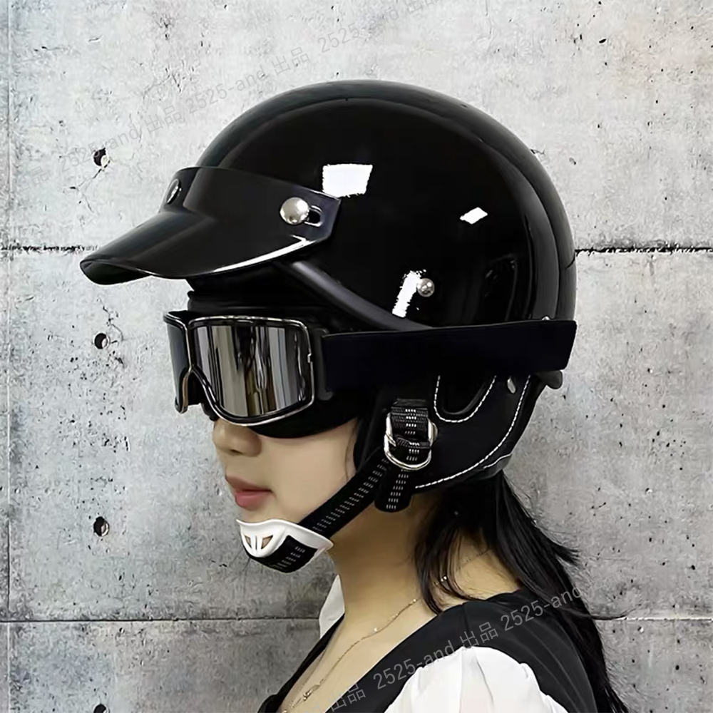 [12%OFF] общественная дорога использование не возможно оборудование орнамент для мотоцикл шлем Police шлем retro Harley semi-hat semi-cap с козырьком . полушлем легкий "дышит" хороший популярный для мужчин и женщин 