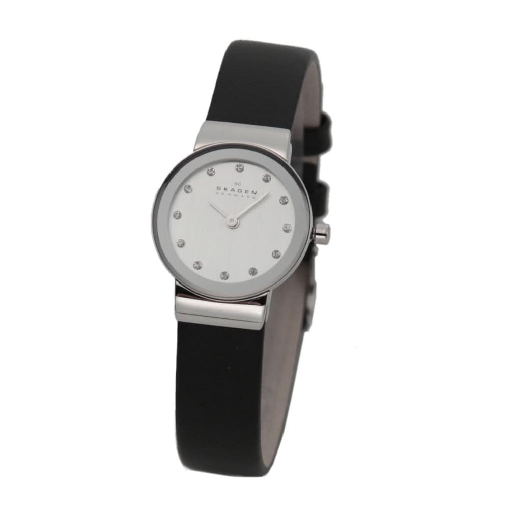 SKAGEN スカーゲン レディース SS/ブラックレザー 358XSSLBC （シルバー） レディースウォッチの商品画像