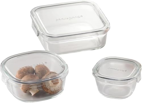 iwaki パック＆レンジ 3点セット（Aタイプ） （クールグレー） PCPRN3GY21 【1セット】の商品画像
