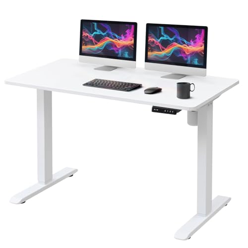 山善 電動昇降デスク W1200×D600×H710～1160mm AED-1260 （ホワイト×ホワイト）の商品画像