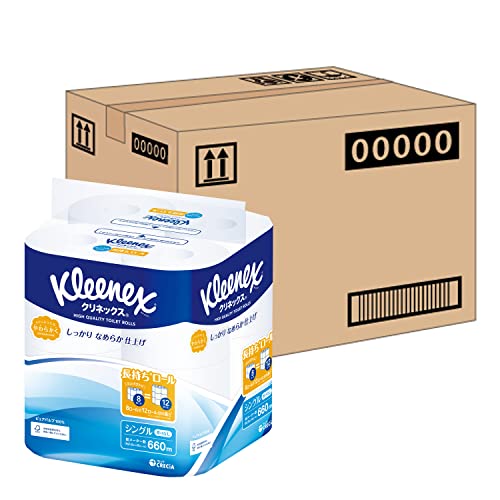 クリネックス 長持ち トイレットペーパー シングル 82.5m 8ロール × 8パックの商品画像