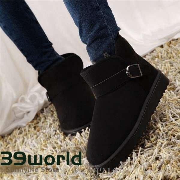  mouton boots short boots lady's boots shoes boa boots Flat low heel warm protection against cold light weight autumn winter . slide 