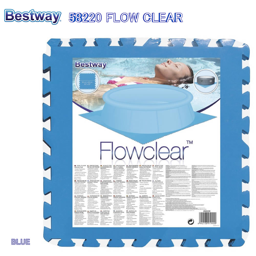 Bestway 58220 FLOW CLEAR the best way swimming pool floor protector blue 8 sheets insertion 50cm waterproof mat dry carpet outdoor pool under mat 