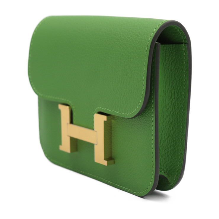 new goods unused exhibition goods Hermes navy blue Stan s slim pouch ever color green series pink series compact purse coin case attaching B.[ genuine article guarantee ]