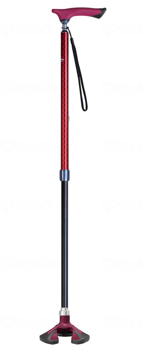 HOSPIA 愛杖 楽スマ スリーベース 伸縮タイプ R-102（レッド）の商品画像