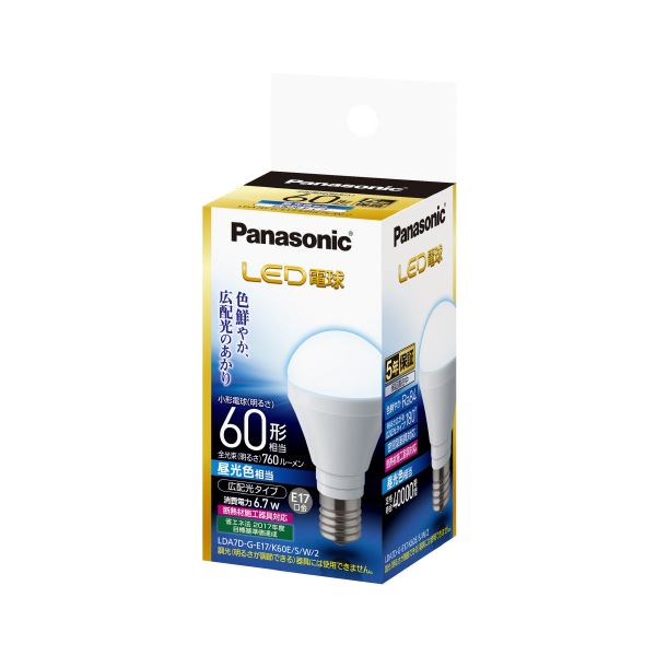 Panasonic LED電球 LDA7DGE17K60ESW2 （昼光色相当） LED電球、LED蛍光灯の商品画像