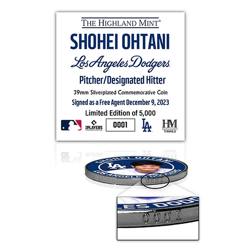 SHOHEI OHTANI large . sho flat Los Angeles doja-s memory coin -LA DODGERS SILVER MINT COIN 5000 sheets limitation coin 