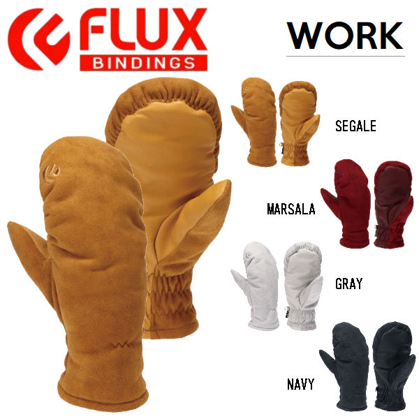 [FLUX] flux WORK LEATHER GLOVE men's lady's mitten glove snow glove mitten snowboard S-L 3 color [ regular goods ]