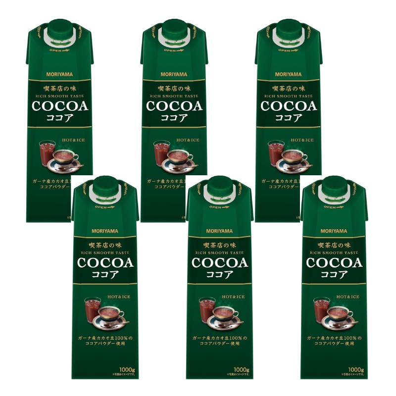 守山乳業 喫茶店の味ココア 1kg ×6本 SDKWDH MORIYAMA （モリヤマ） ココアパウダー 純ココア 非アルカリ処理 業務用 製菓 オーガニック 紙パックの商品画像