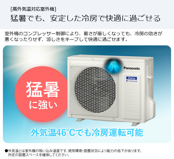 エオリア パナソニック ルームエアコン 主に 6畳用 CS-221DFL-W 2.2kw