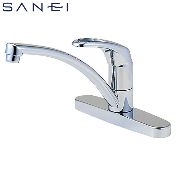 SANEI ツーホールシングルレバー台付混合栓 一般地用 K676V-13 水栓 