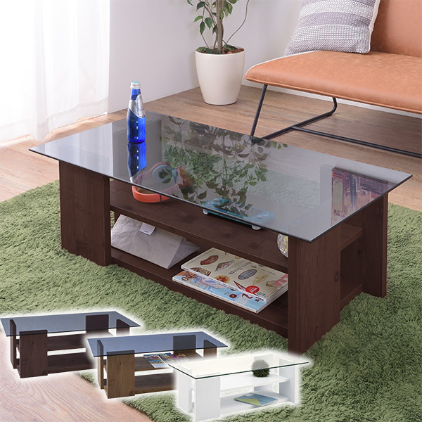センターテーブル ガラス天板 ローテーブル リビングテーブル