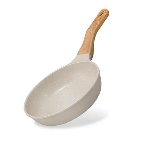 アイリスオーヤマ ナチュかる IH・ガス火対応 フライパン 20cm（グレイッシュモカ）NTL-F20MOの商品画像