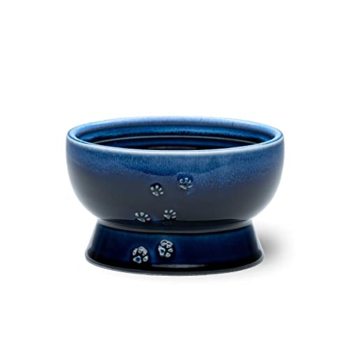 猫壱 ハッピーダイニング 脚付ウォーターボウル 日本製（ブルー）×1の商品画像