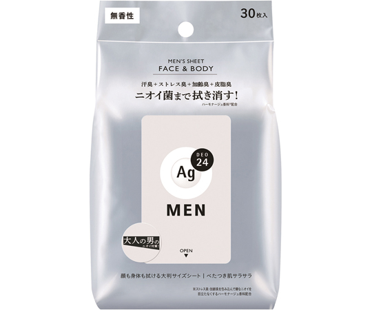 エージー24メン メンズシート フェイス＆ボディ 無香性 30枚入×1の商品画像