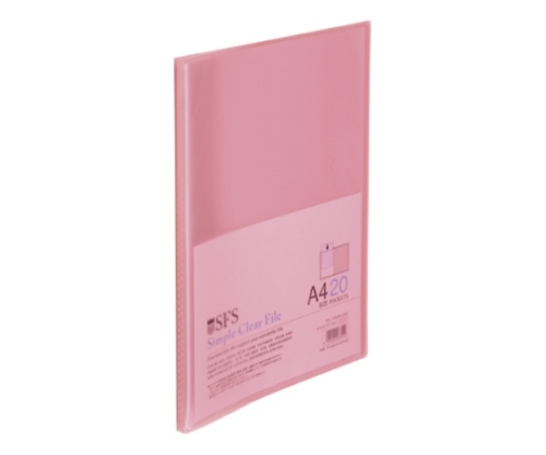たんぽぽ A4クリアーファイル ピンク 20ポケット 109991050 (61-9339-74)の商品画像