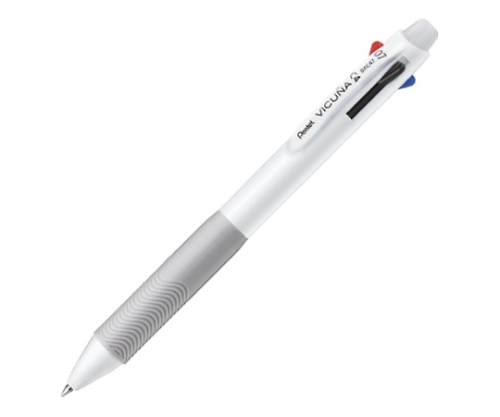 ビクーニャ 4色ボールペン ホワイト（黒・赤・青・緑）0.7mm BXC47W×1本