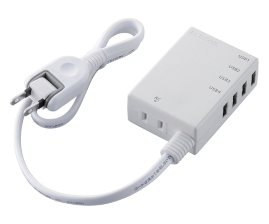 ELECOM ELECOM モバイルUSBタップ（コード付） MOT-U06-2144WH （ホワイト） USB ACアダプターの商品画像
