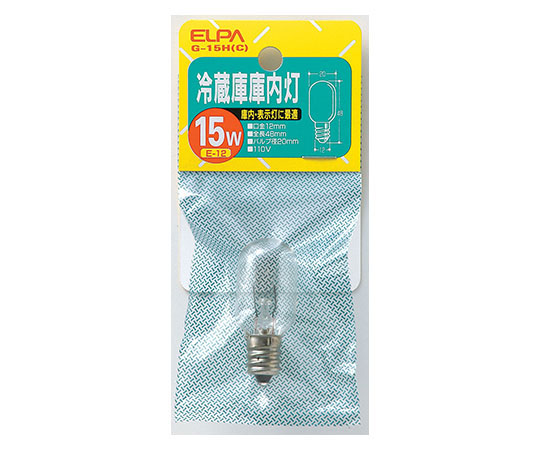 ELPA 冷蔵庫庫内灯 15W E12 クリア G-15H（C） ×1 白熱電球の商品画像