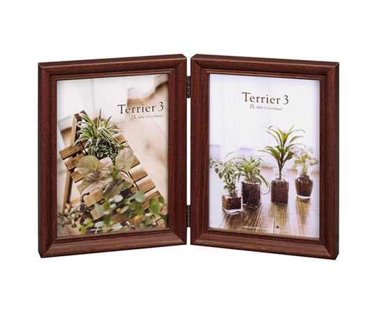 HAKUBA フォトフレーム テリア3 2L 2面 タテ FWTR3-BR2L2T （ブラウン） 写真立て、フォトフレームの商品画像