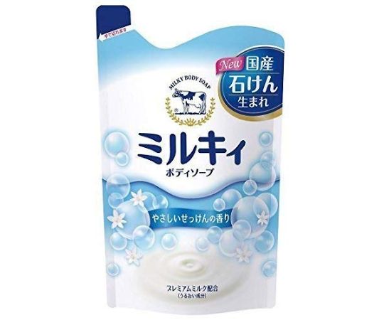 牛乳石鹸 ミルキィボディソープ やさしいせっけんの香り 詰替用 400ml×1個 ミルキィ ボディソープの商品画像