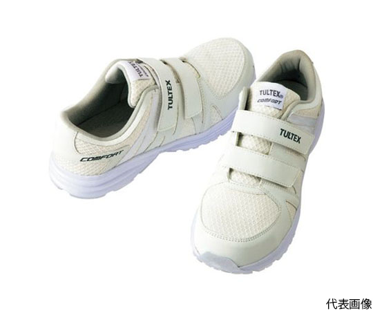 TULTEX タルテックス セーフティシューズ 面ファスナー 男女兼用 AZ-51651（ホワイト）22.5cm 作業用スニーカーの商品画像