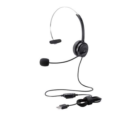 エレコム 片耳オーバーヘッドタイプ USB ヘッドセット HS-HP29UBK（ブラック）×1セット イヤホンマイク、ヘッドセットの商品画像