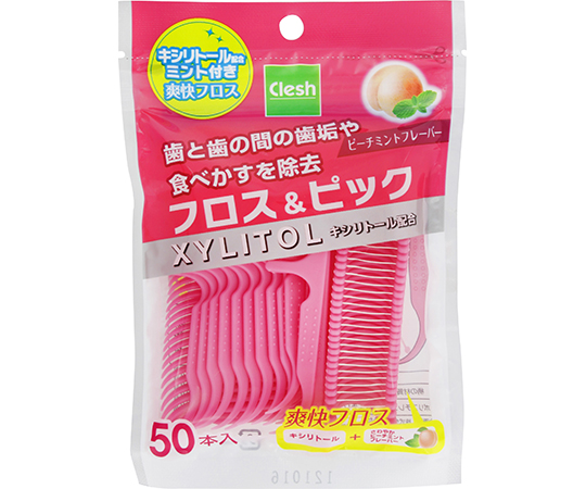 キシリトール フロス＆ピック ピーチミント 50本×1個 デンタルフロスの商品画像