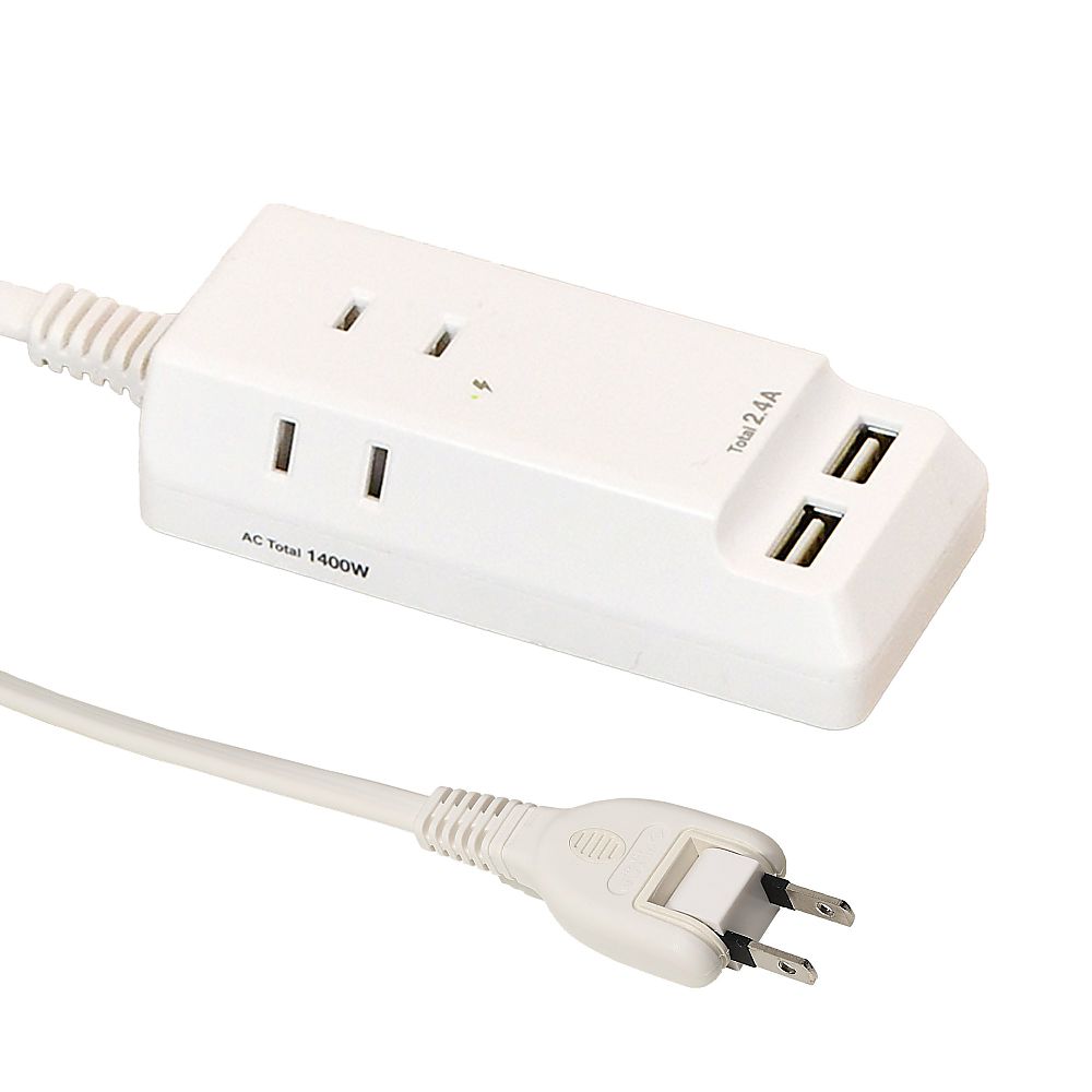 エルパ USBコード付きタップ WL-2205SU 3個口 0.5m