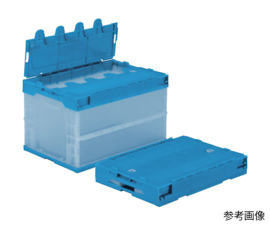 トラスコ中山 TRUSCO オリコンα折りたたみコンテナ 50L スライドロックフタ付 透明ブラック TR-SC50TMBKの商品画像