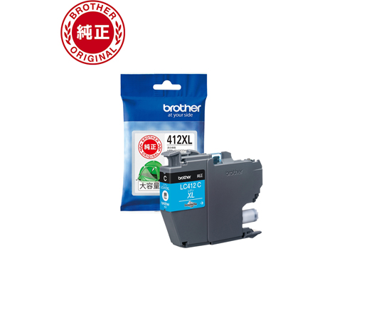 ブラザー工業 ブラザー インクカートリッジ LC412XLC（シアン 大容量）×1個 インクジェットプリンター用インクカートリッジの商品画像