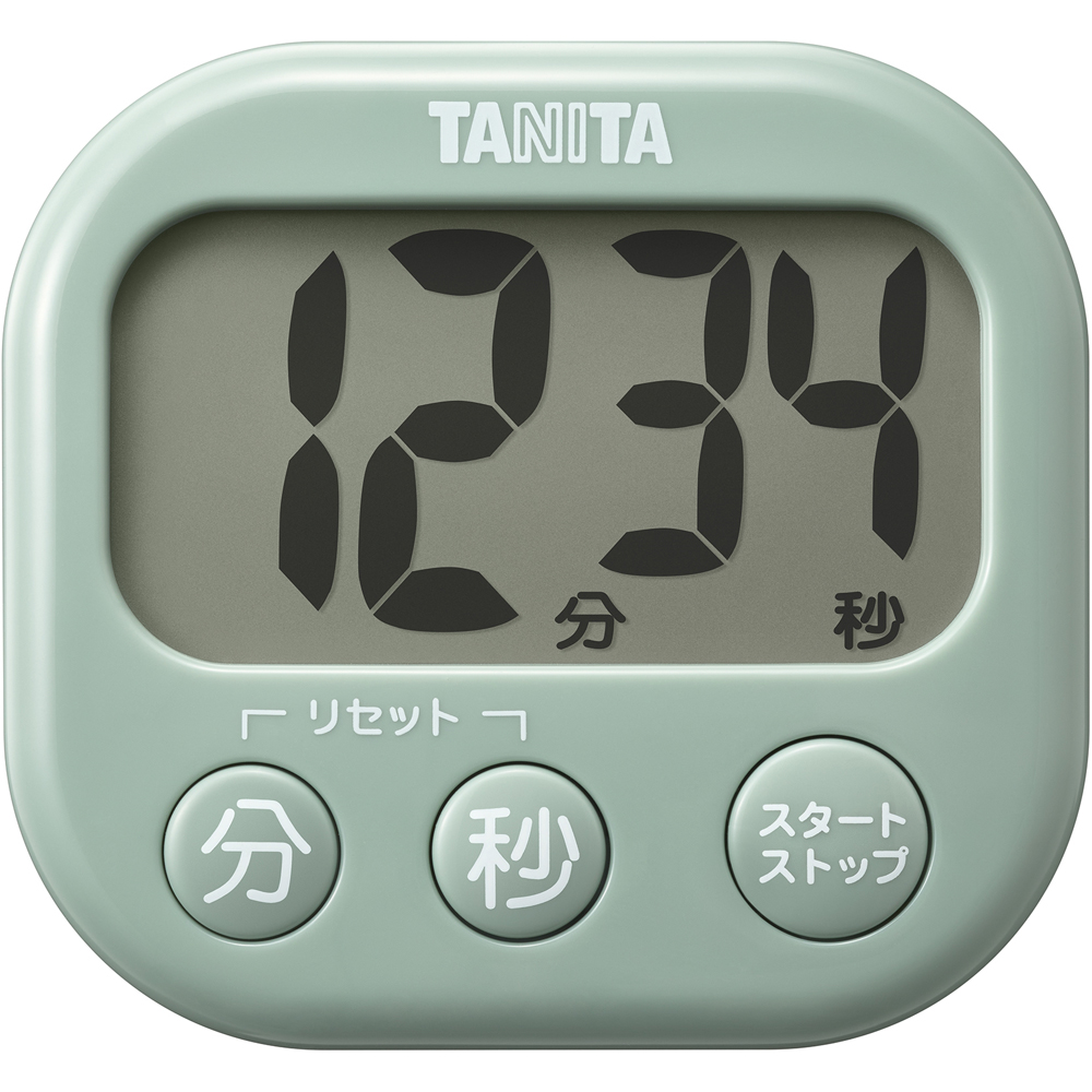 TANITA タニタ 抗菌でか見えタイマー セージグリーン TD-429の商品画像