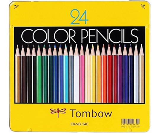 トンボ鉛筆 缶入色鉛筆NQ 24色セット CB-NQ24C ×1セットの商品画像