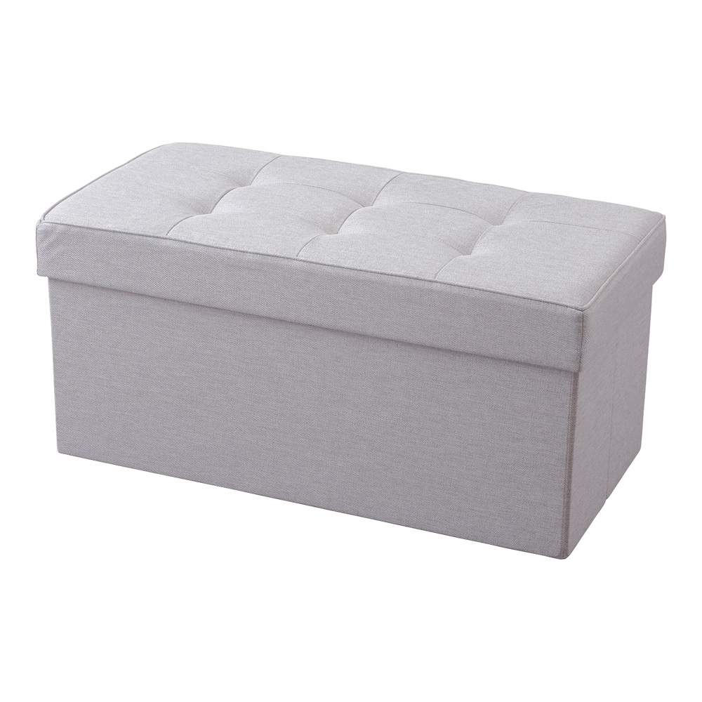 IRIS OHYAMA アイリスオーヤマ 折りたたみ収納スツール ワイド W760×D380×H350mm SSTR-76 （ライトグレー） スツールの商品画像