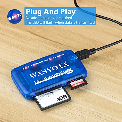 WANYOTA Smart Media card reader lighter, all-in-one USB universal multi card adaptor, Smart Media,xD,SD,UH