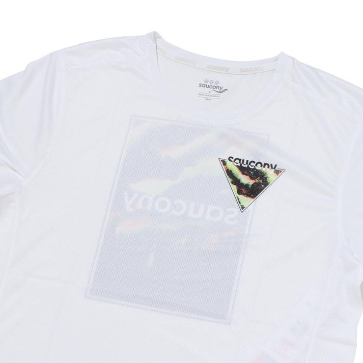 Saucony Saucony M STOPWATCH GRAPHIC S/S running shirt SAM800280-WH WHITE